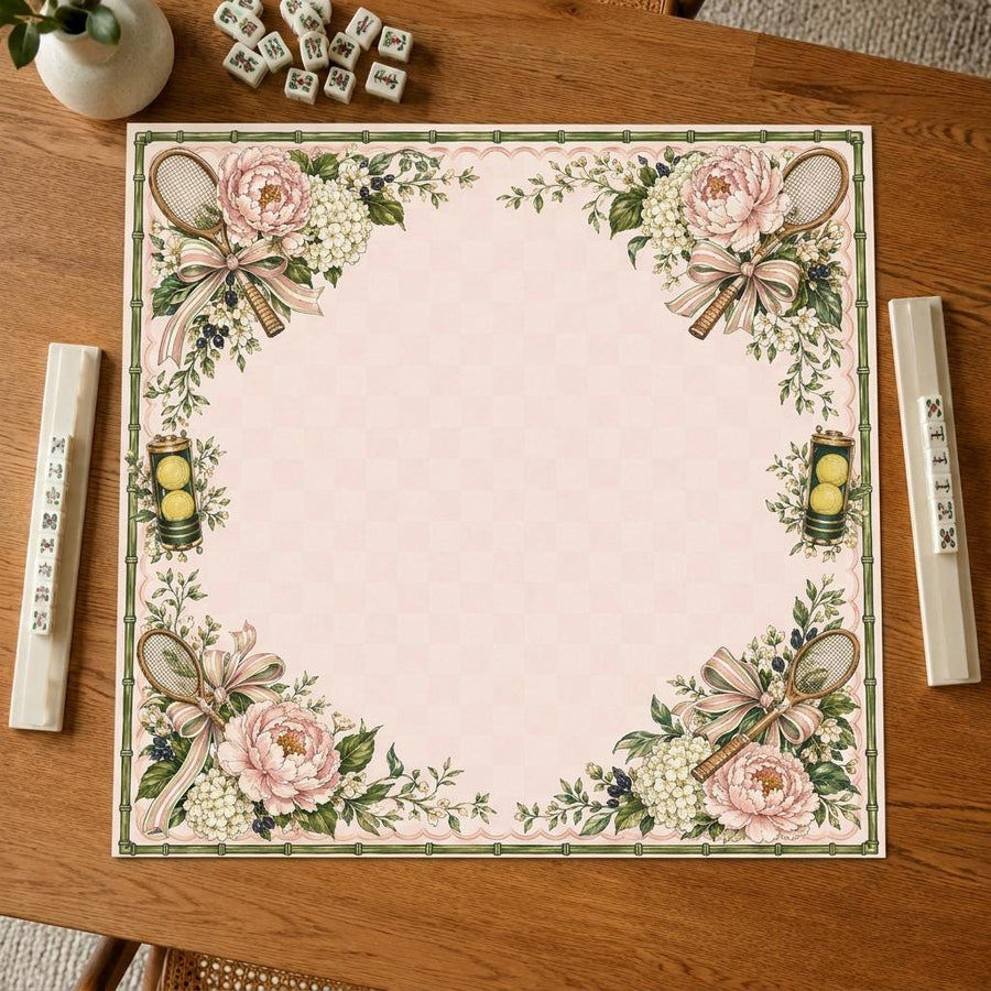 Tennis Mahjong Mat – Pink Floral Preppy product detail