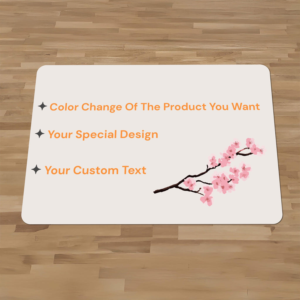 Wipeable office chair mat floor protector with majolica lemon design