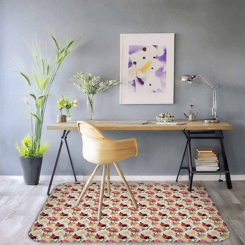 Rose Floral chair mat for desk and workspace decor