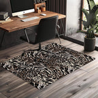 Decorative leopard print office chair mat under desk