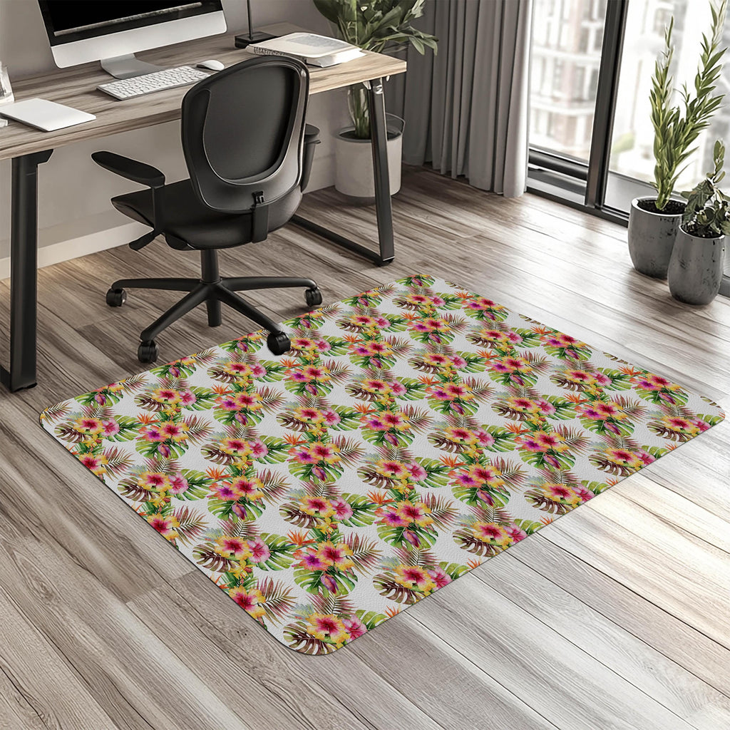 Tropical Floral chair mat for desk and workspace decor