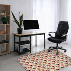 Decorative rose floral office chair mat under desk