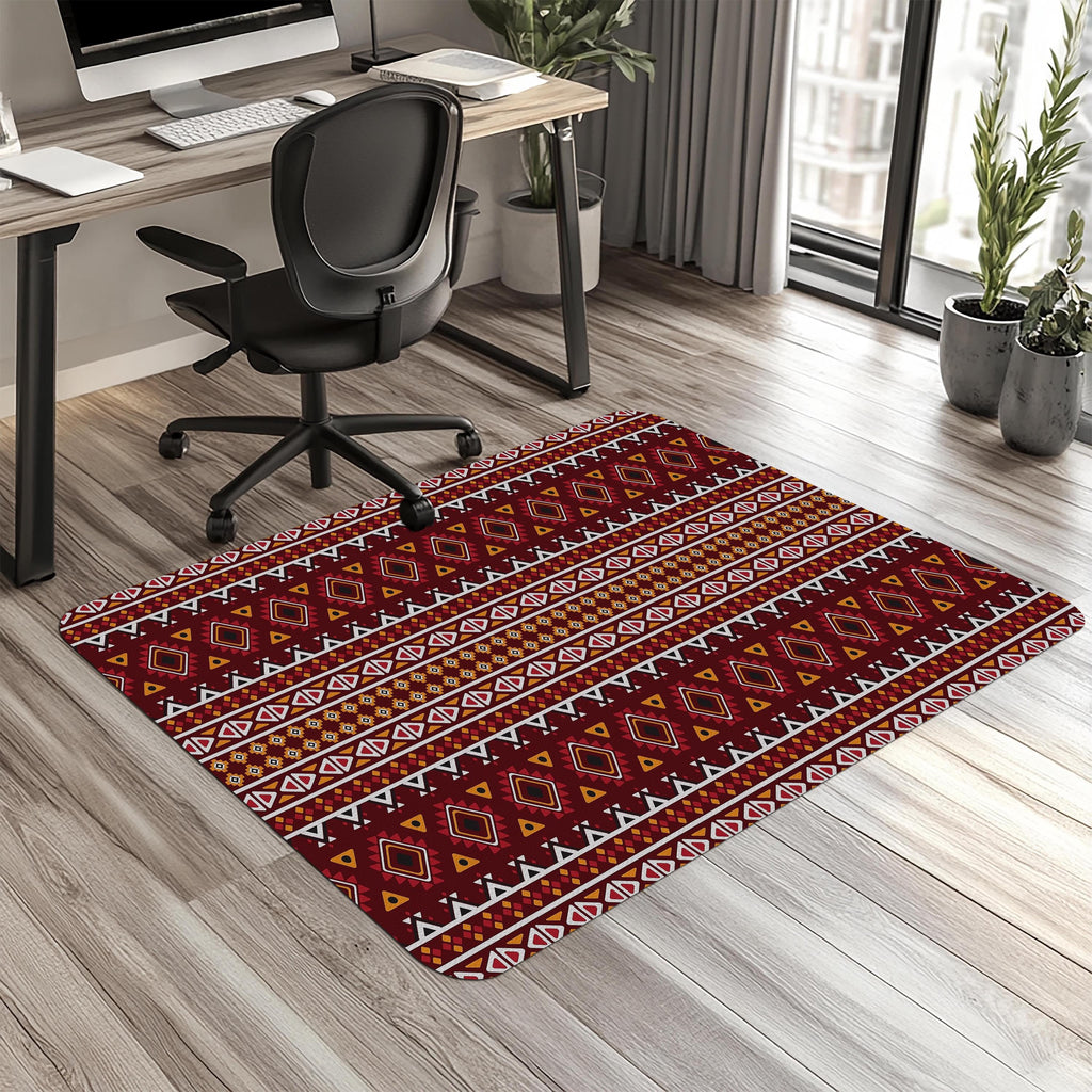Red Aztec Office Chair Mat – Floor Protector for home office floor protection