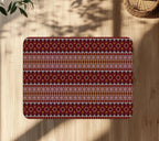 Decorative red aztec office chair mat under desk