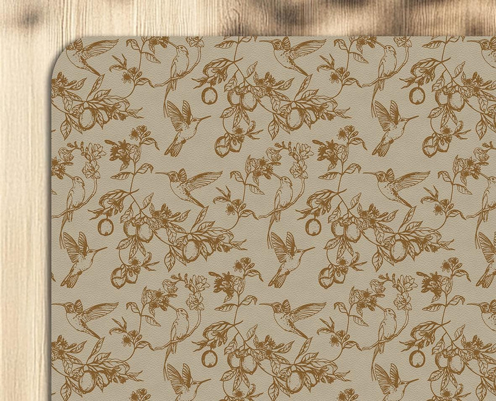 Decorative birds design office chair mat under desk