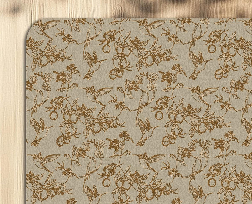 Decorative birds design office chair mat under desk
