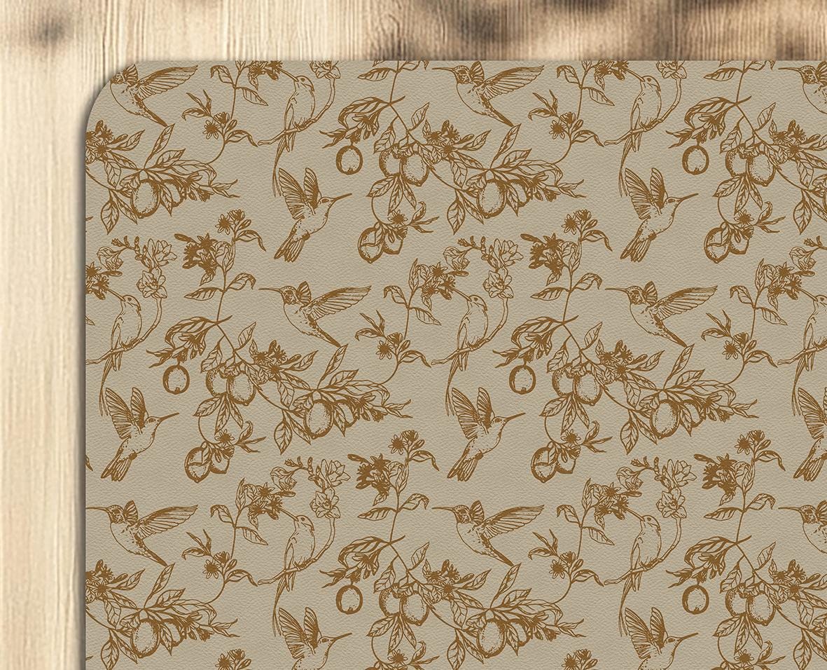 Decorative birds design office chair mat under desk