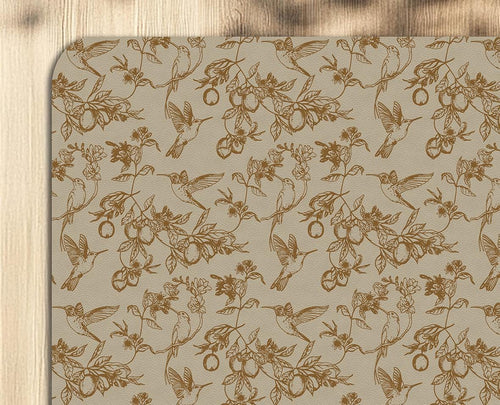 Decorative birds design office chair mat under desk