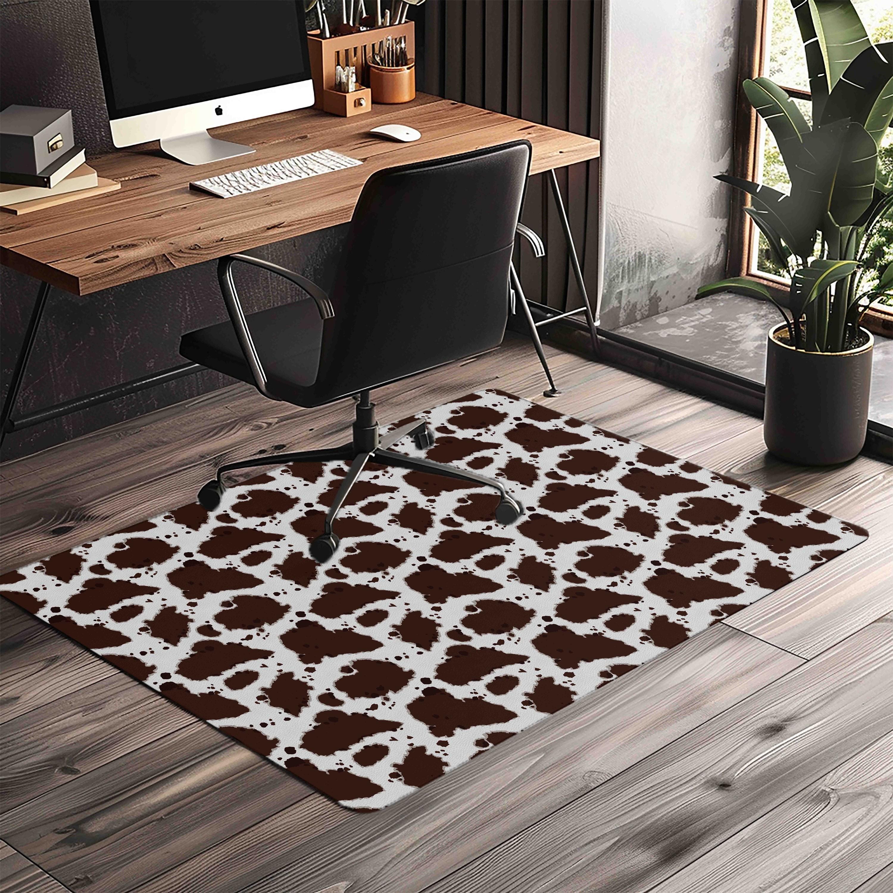 Decorative ergonomic office chair mat under desk