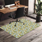 Floral Lemon Office Chair Mat – Floor Protector for home office floor protection