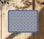 Wipeable office chair mat floor protector with printed design