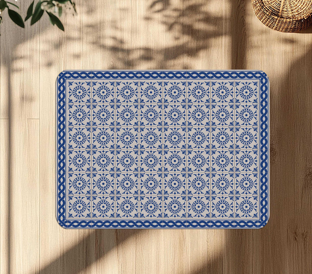 Blue Tile chair mat for desk and workspace decor