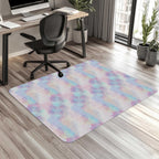 Decorative rainbow office chair mat under desk