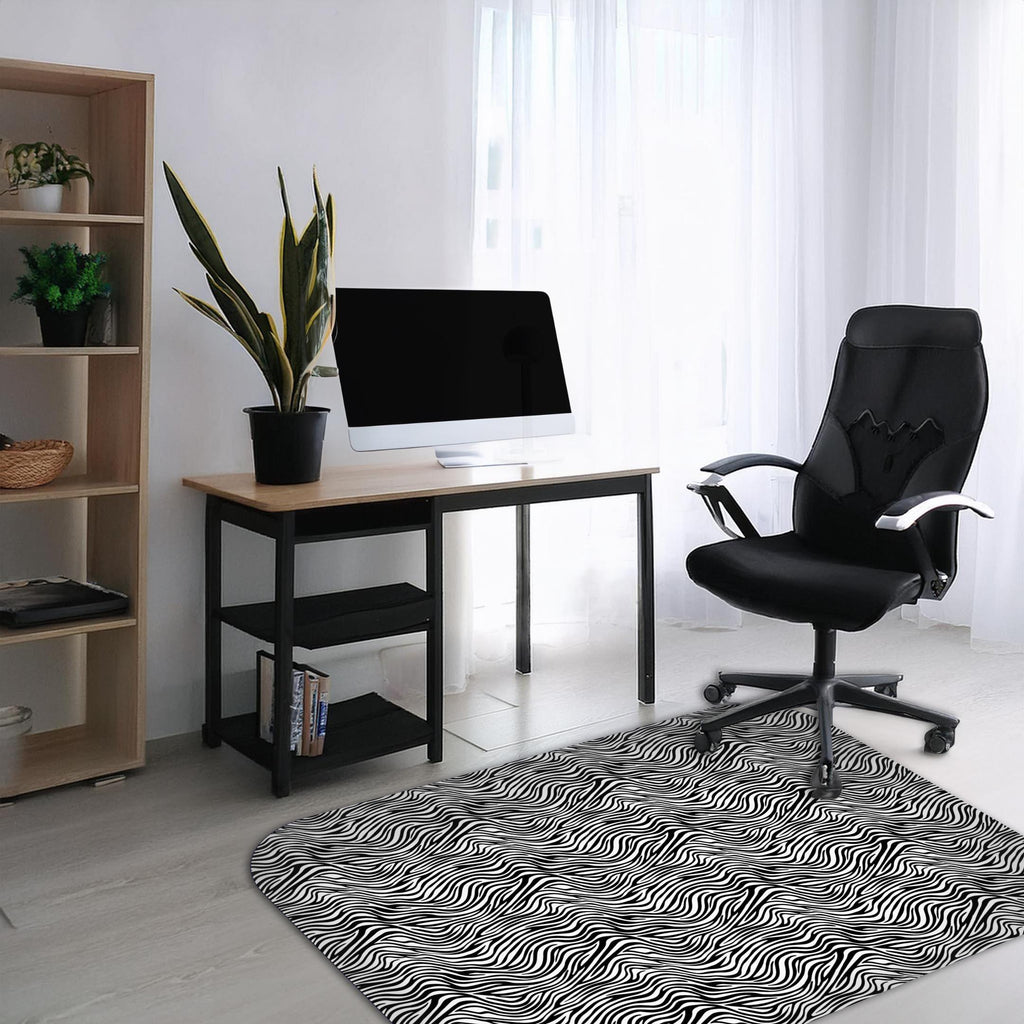 Wipeable office chair mat floor protector with ergonomic design