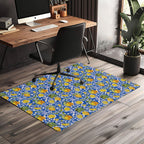 Decorative majolica lemon office chair mat under desk
