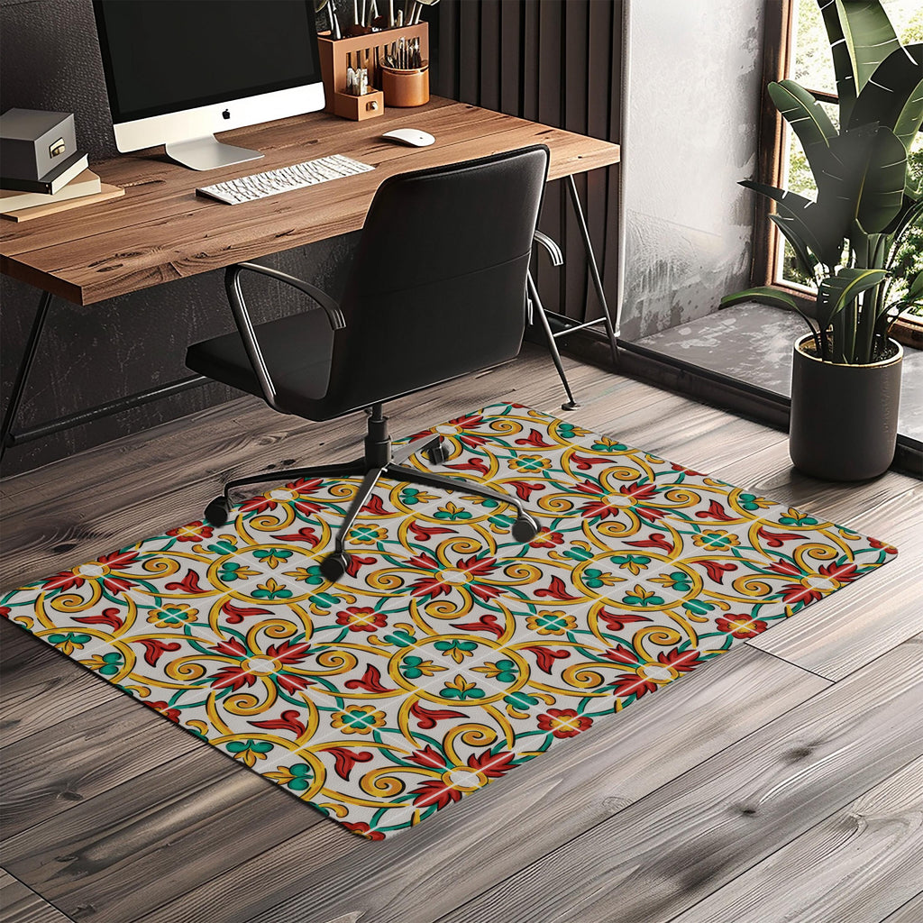 Sicilian Carretto chair mat for desk and workspace decor