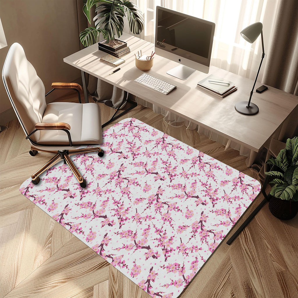 Sakura Cherry Blossom Office Chair Mat – Floor Protector for home office floor protection