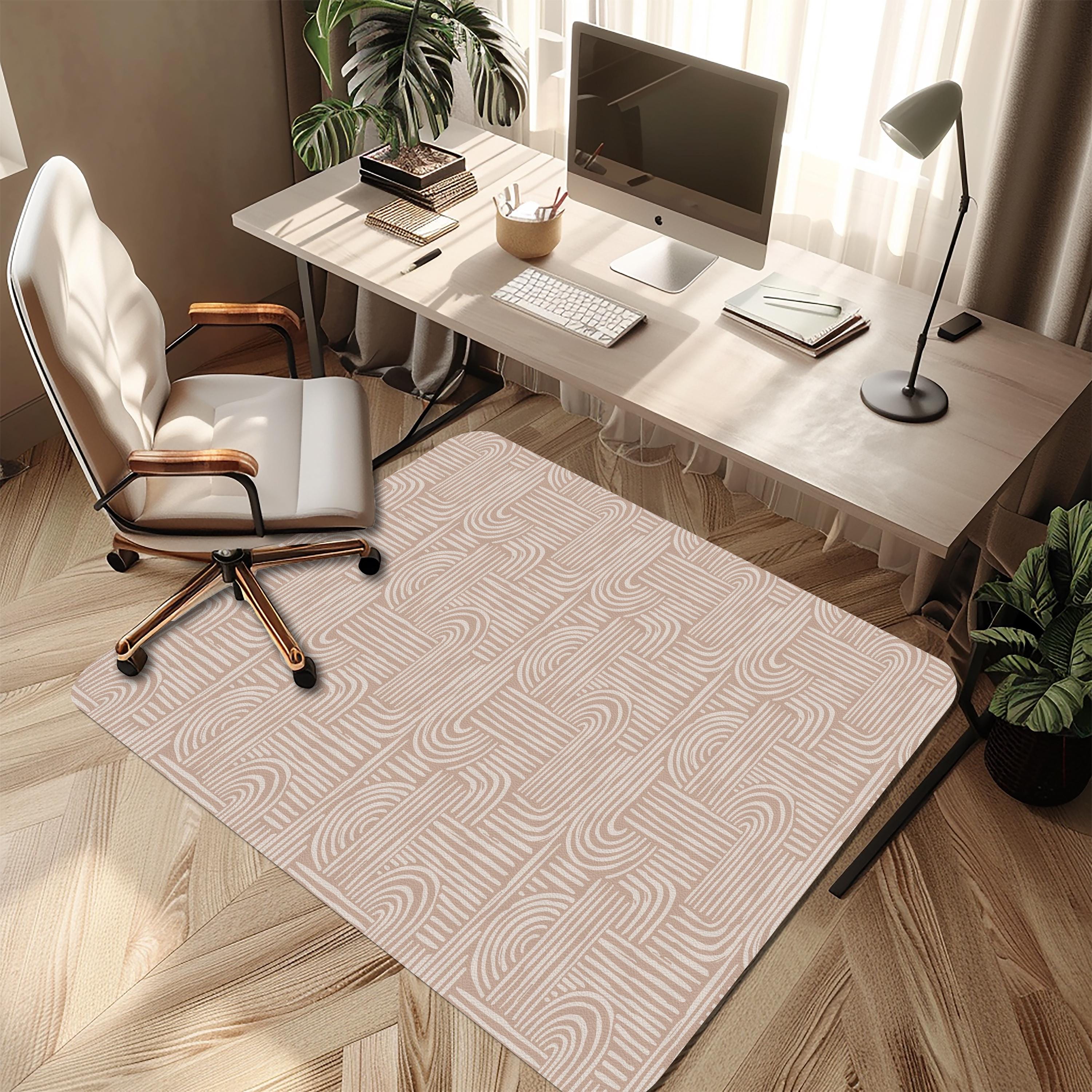 Decorative nude geometric office chair mat under desk