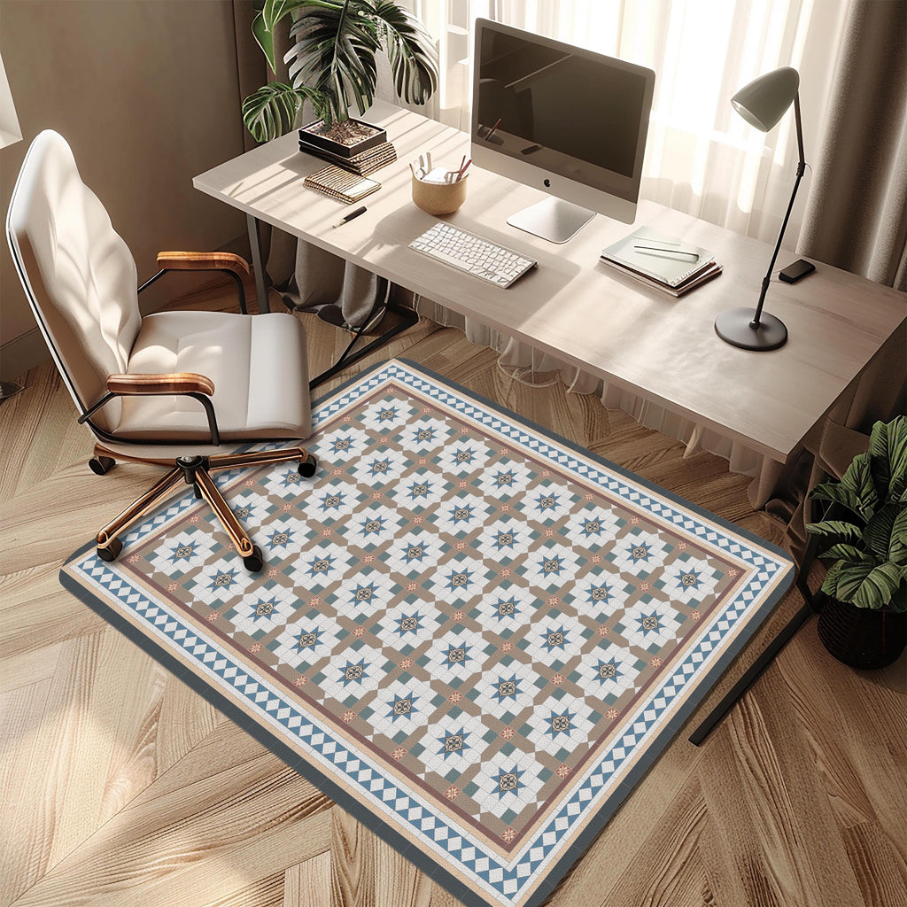 Victorian Tile Office Chair Mat – Floor Protector for home office floor protection