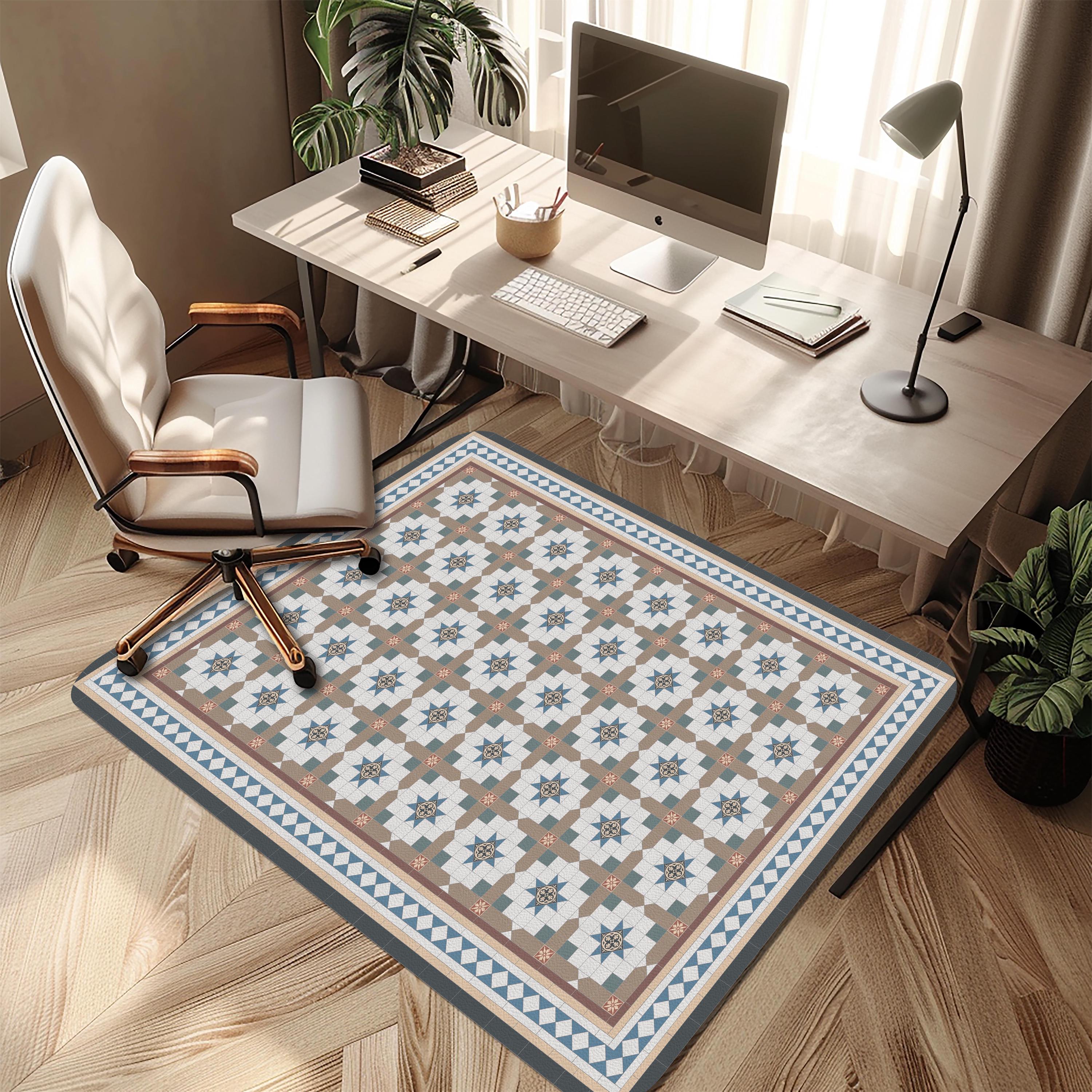 Victorian Tile Office Chair Mat – Floor Protector for home office floor protection
