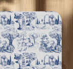 Decorative toile de jouy office chair mat under desk