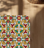 Decorative sicilian carretto office chair mat under desk