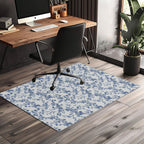Blue Cherry Blossom chair mat for desk and workspace decor