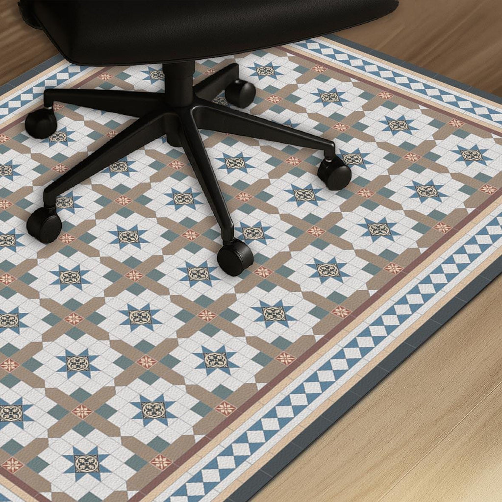 Victorian Tile Office Chair Mat – Floor Protector for home office floor protection