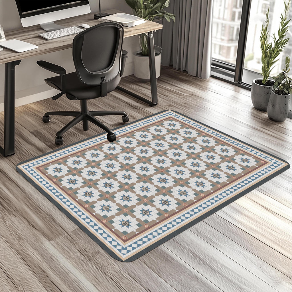 Victorian Tile chair mat for desk and workspace decor