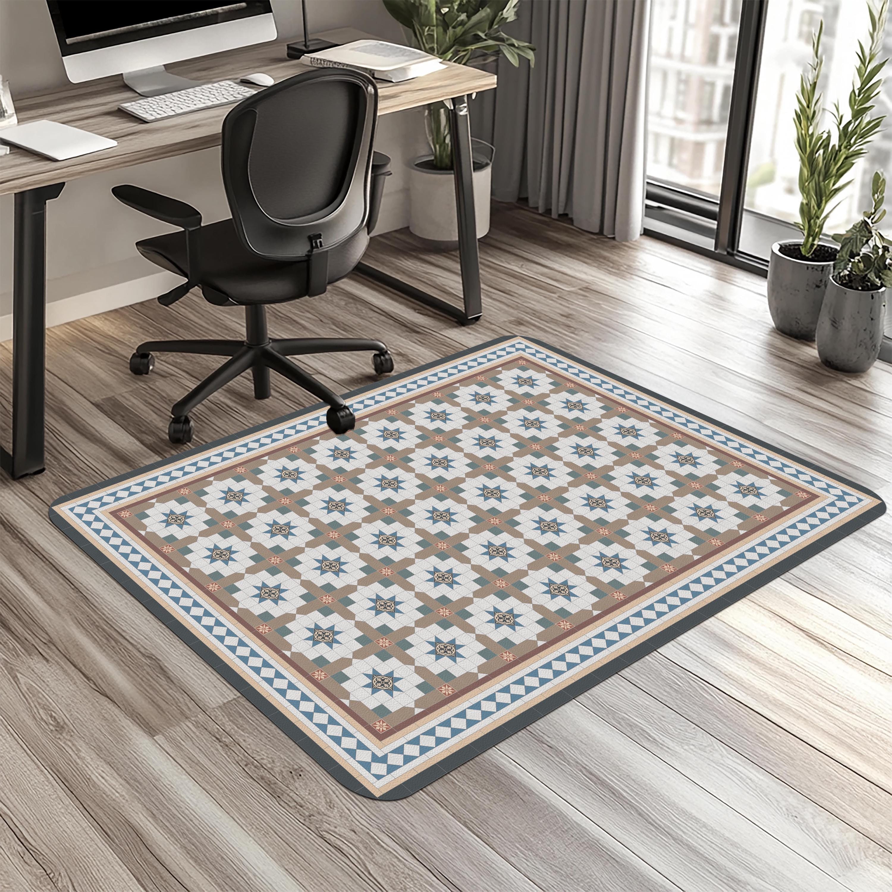 Victorian Tile chair mat for desk and workspace decor
