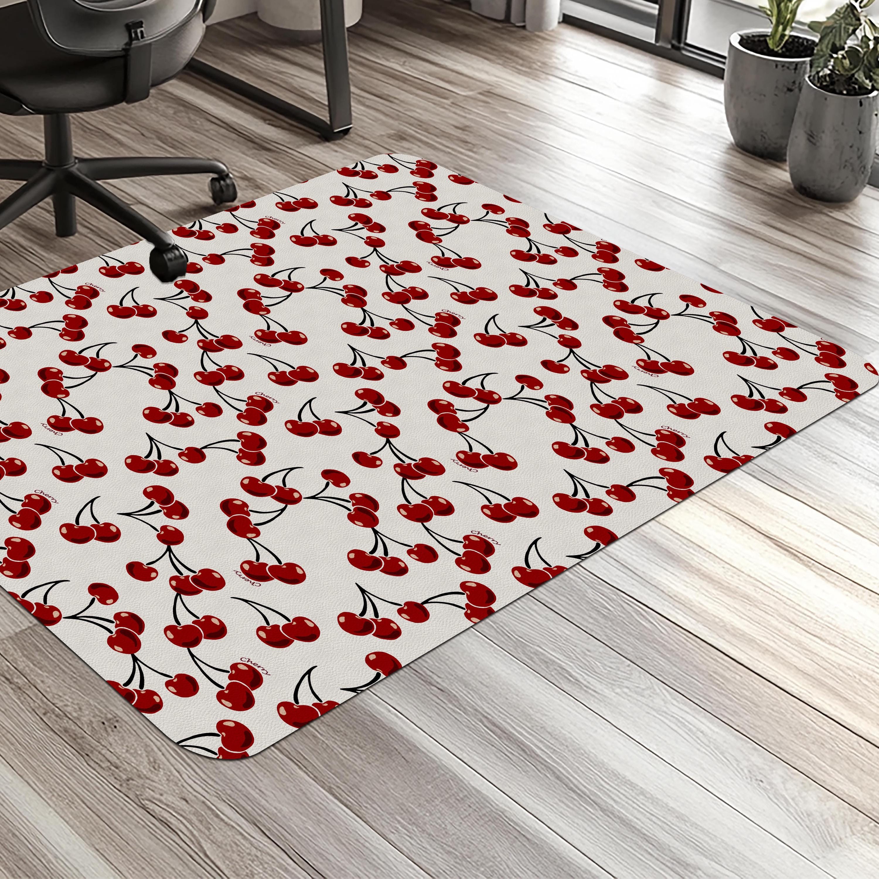 Cherry Print chair mat for desk and workspace decor