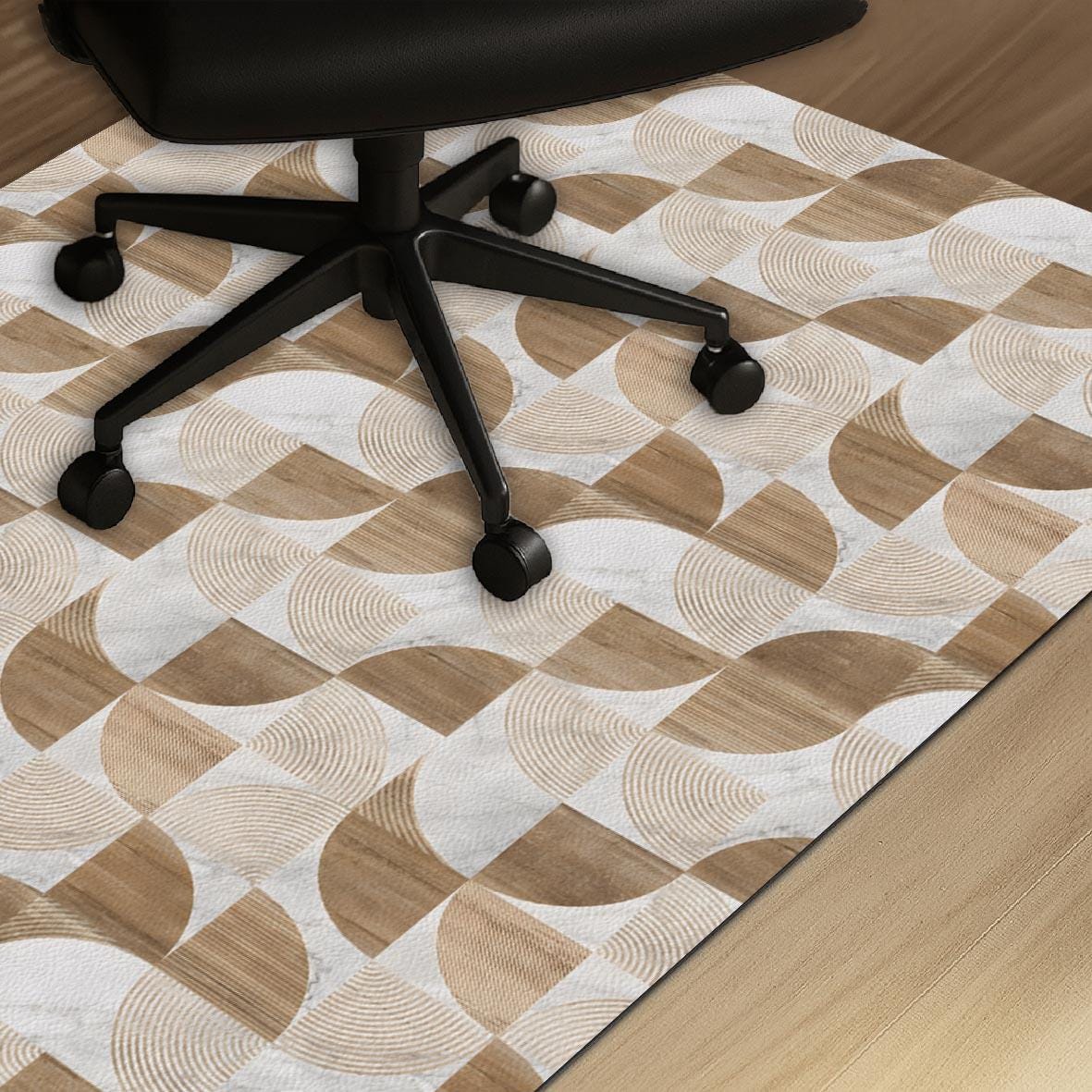 Minimalist Geometric chair mat for desk and workspace decor