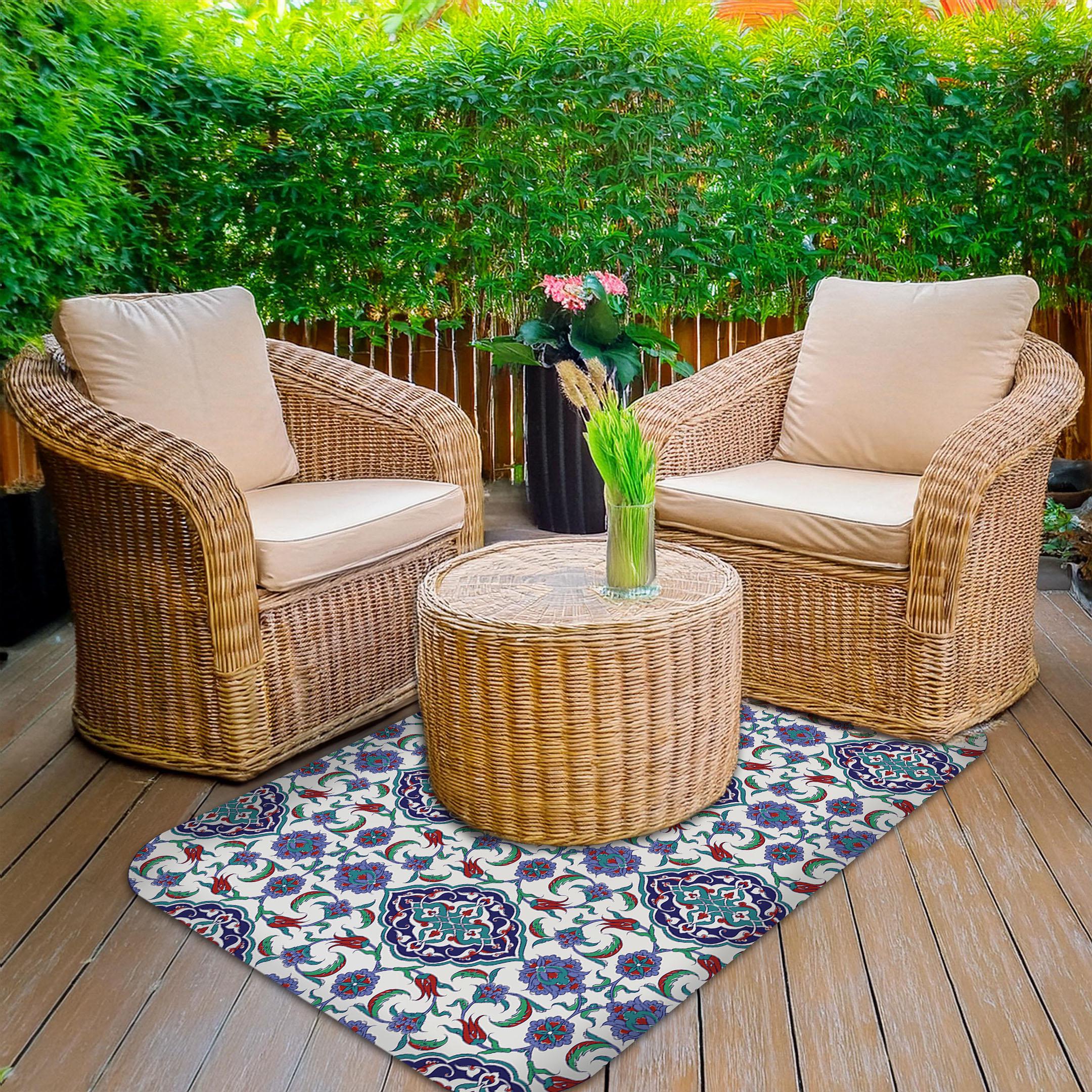 Oriental Tile chair mat for desk and workspace decor