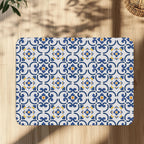 Decorative mediterranean tile office chair mat under desk