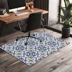 Mediterranean Tile chair mat for desk and workspace decor