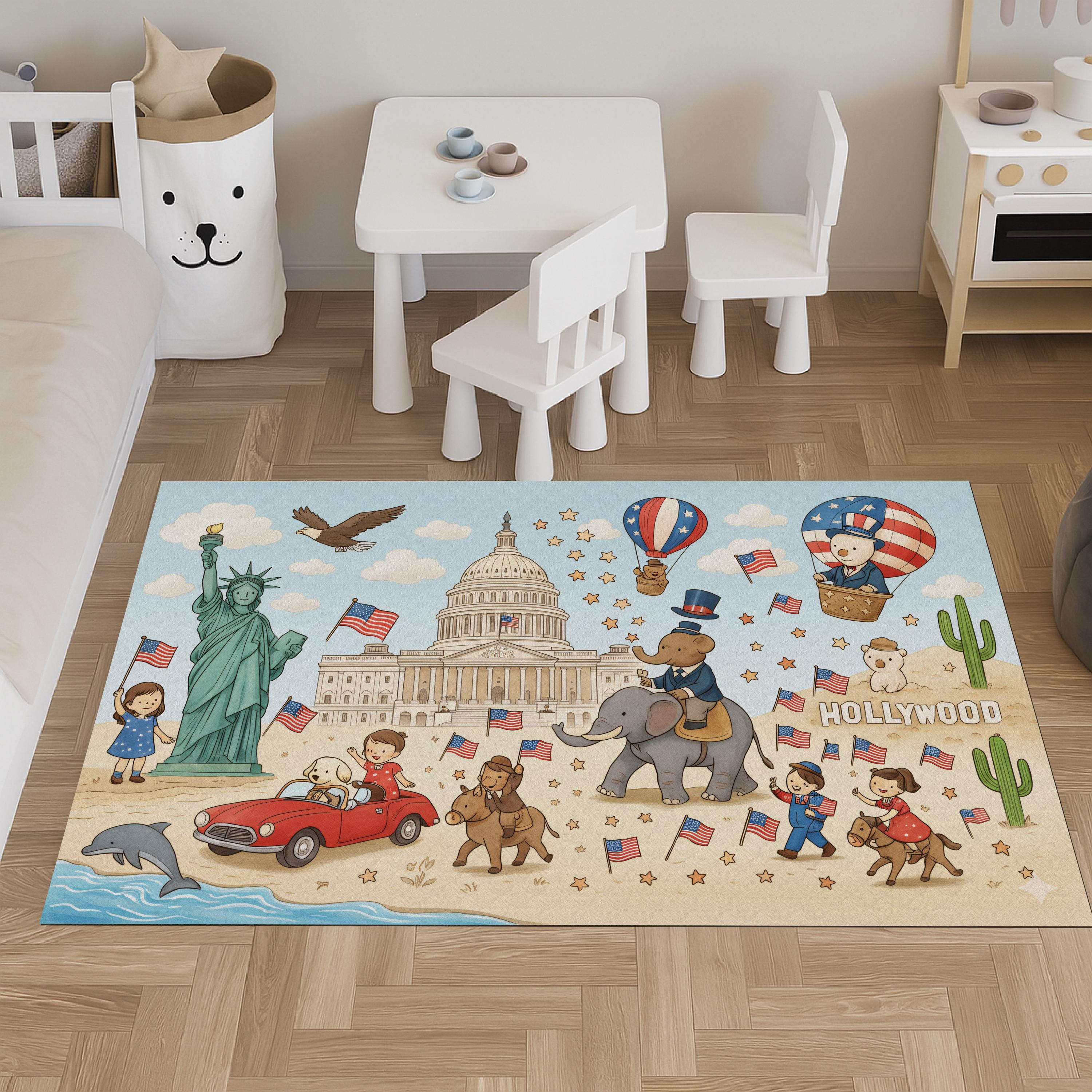 USA Themed baby play mat for everyday floor play