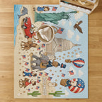 Decorative usa themed kids play mat for playroom floor