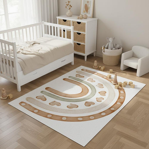 Boho Rainbow Kids Play Mat – Nursery Floor Mat for nursery and kids room decor