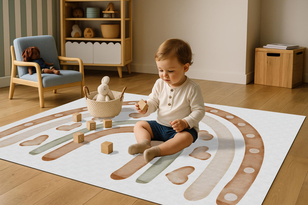 Boho Rainbow baby play mat for everyday floor play