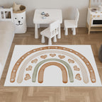 Decorative boho rainbow kids play mat for playroom floor