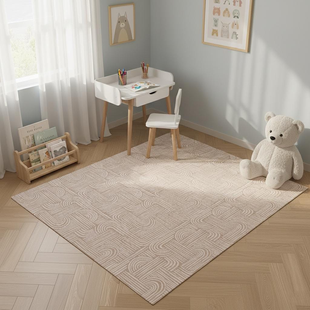Boho Geometric Kids Play Mat – Nursery Floor Mat for nursery and kids room decor