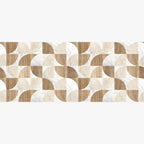Wipeable office chair mat floor protector with wood & marble scandi design