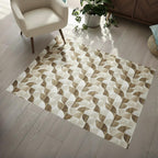 Wipeable non-slip kitchen runner with wood & marble cushioned design