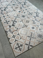 Beige Tile Kitchen Mat, Runner Rug, Non-Slip Area Rug