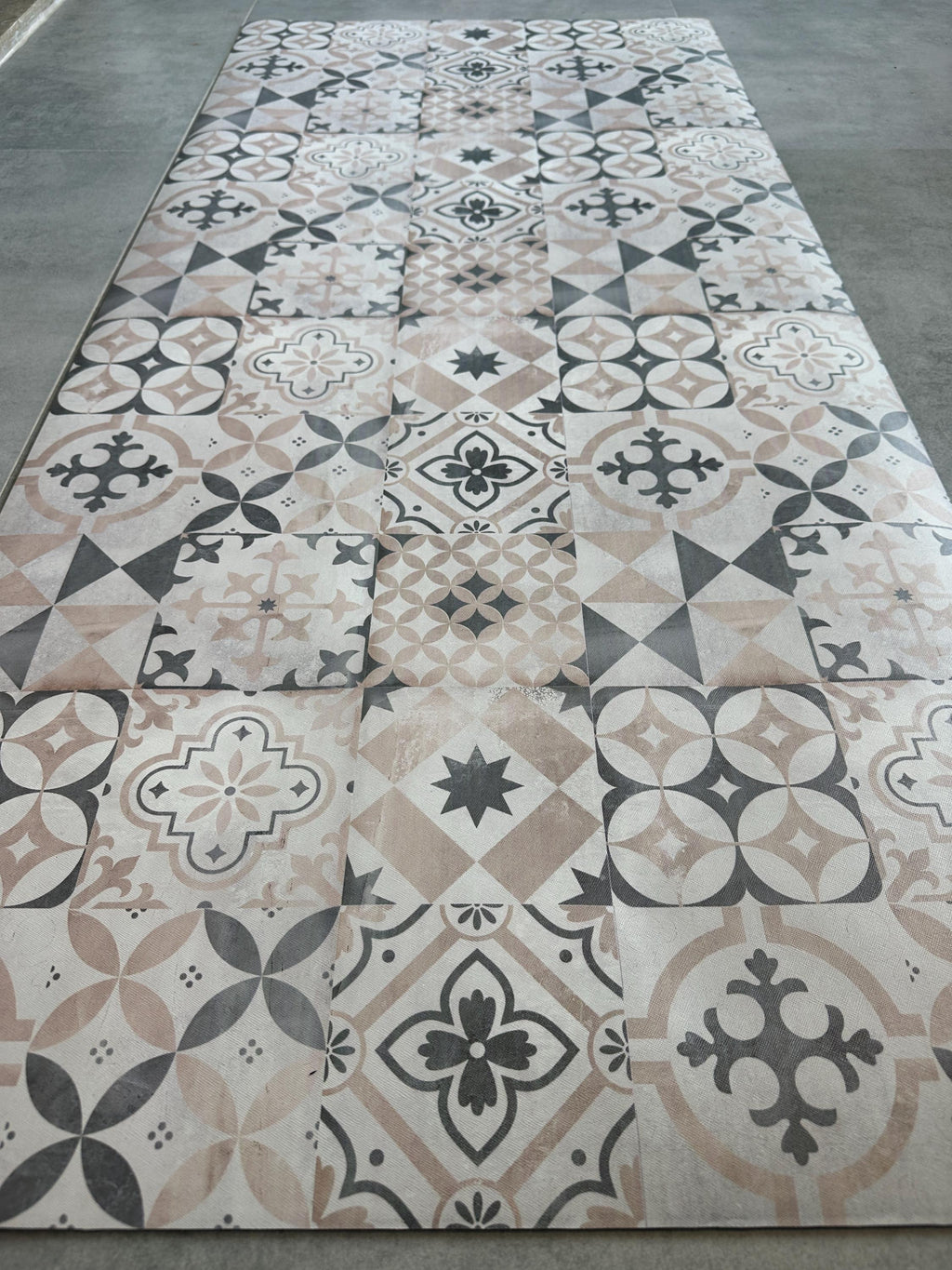 Beige Tile Kitchen Mat, Runner Rug, Non-Slip Area Rug