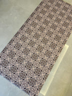 Brown Tile Kitchen Runner - Non-Slip Rug - Rustic Boho, Long Mat - Hallway and Entryway Rug