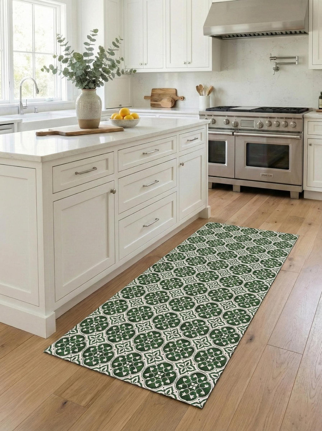 Vinly Mat, Kitchen Mat Floor Decor, Non-Slip Vinyl Runner, Hallway Rug