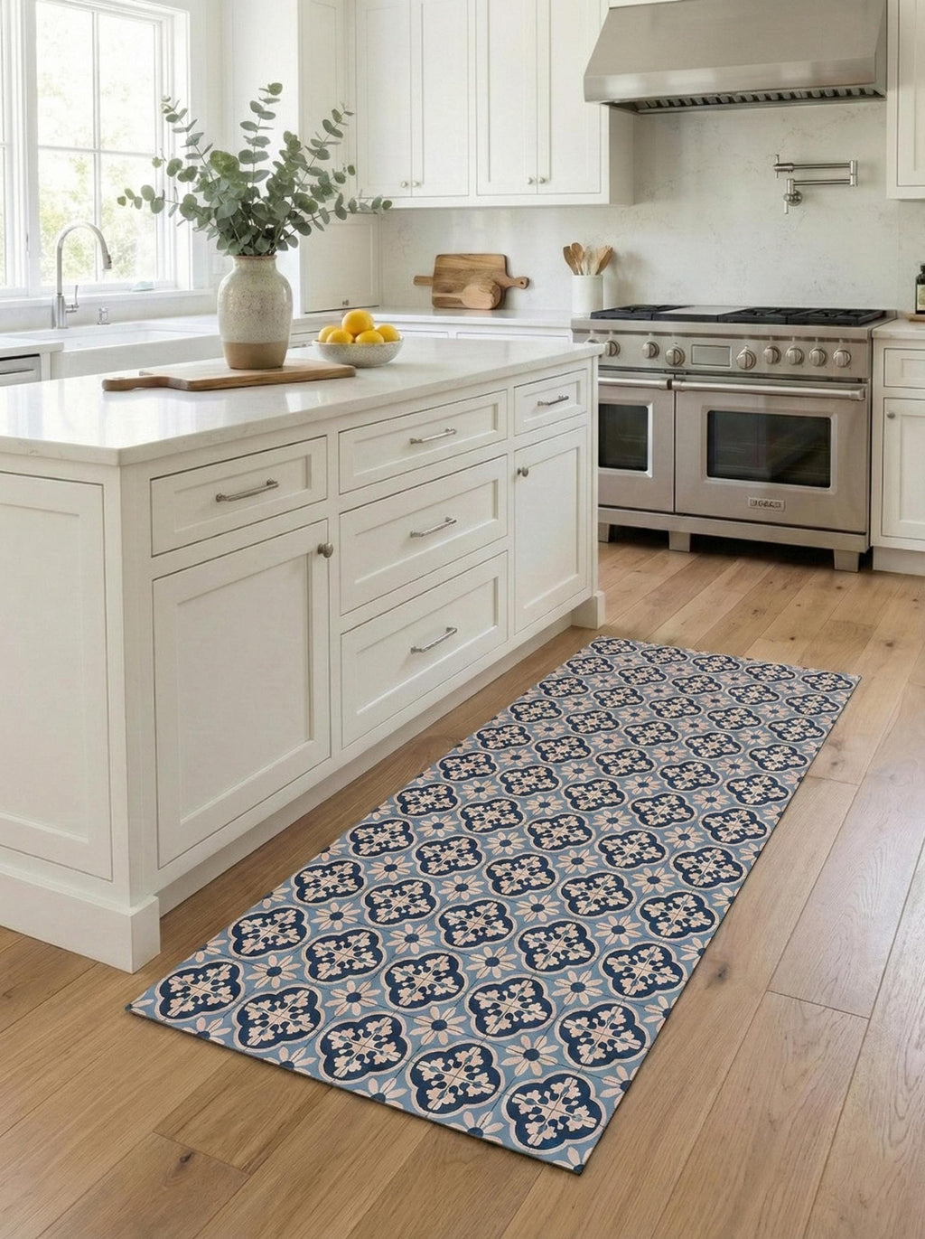 Wipeable Kitchen Runner Rug Non Slip Stain Resistant Floor Mat Easy Clean Long