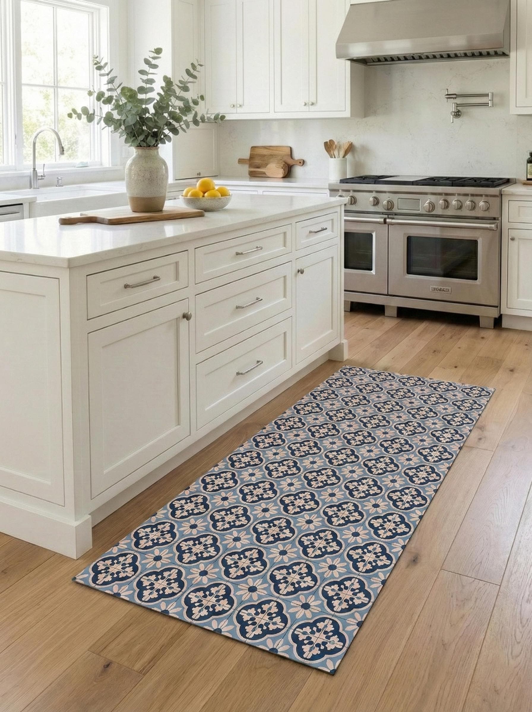 Wipeable Kitchen Runner Rug Non Slip Stain Resistant Floor Mat Easy Clean Long