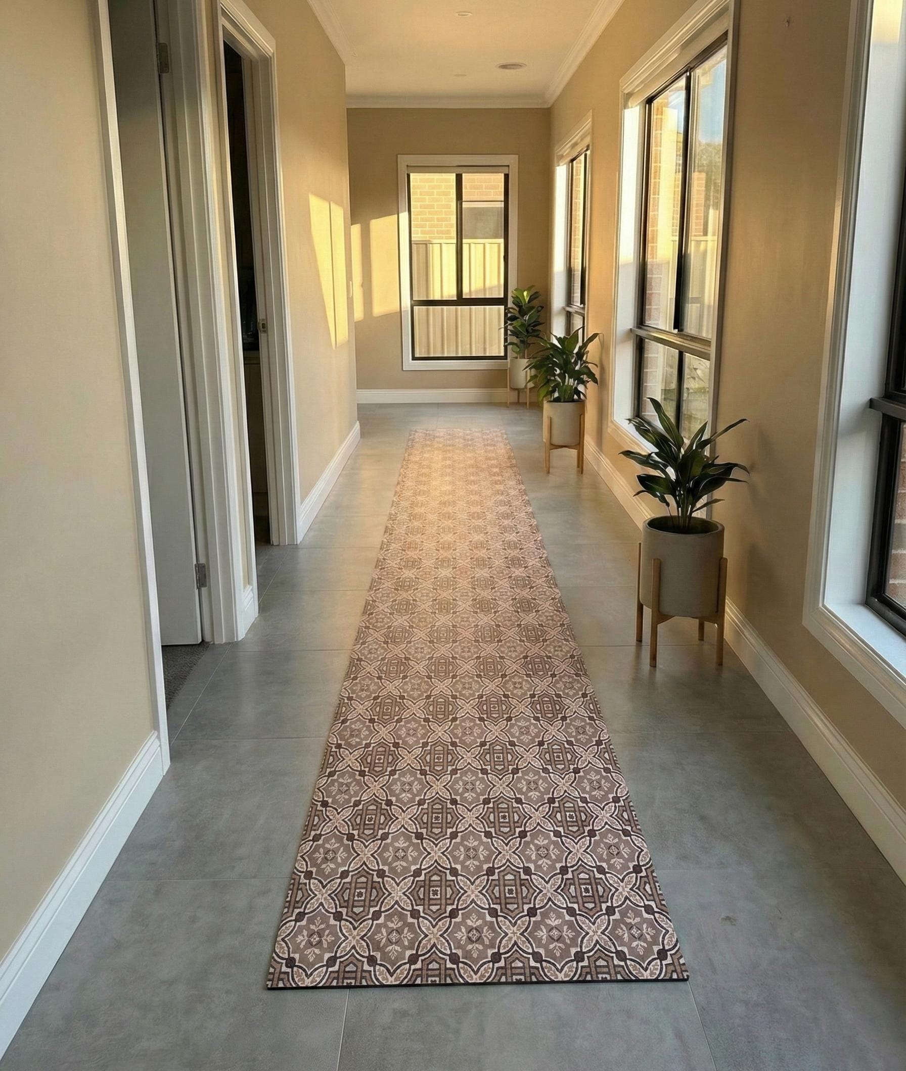 Kitchen Mat - Non-Slip Rug - Rustic Boho - Hallway and Entryway Rug